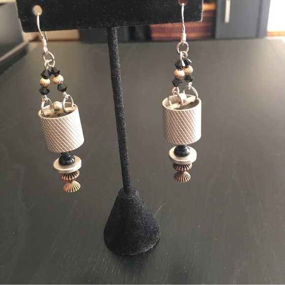 Vintage Lamp Shade Earrings - Picture 9 of 10